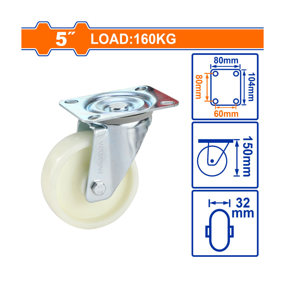 WADFOW 5", Swivel Caster, 160kg Load, PP Wheel