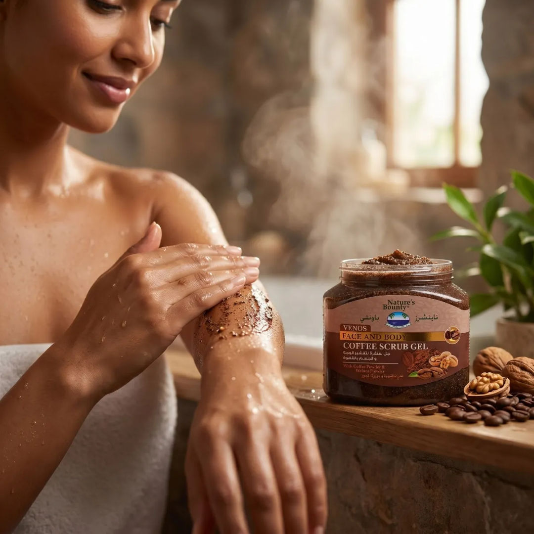 جل مقشر للوجه والجسم بنكهة القهوة من Nature's Bounty Venos، 560 مل