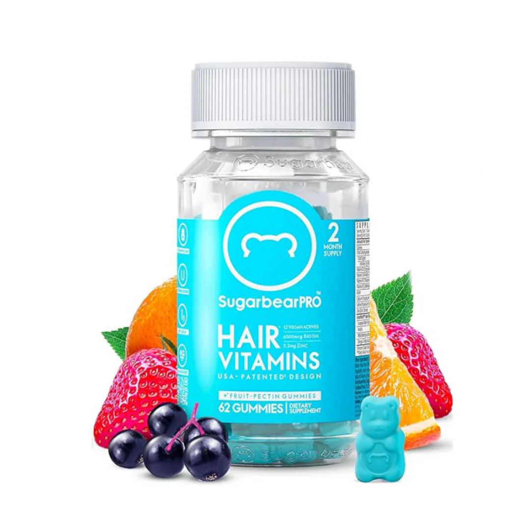 SugarbearPro Hair Vitamins Supplement, 62 Gummies