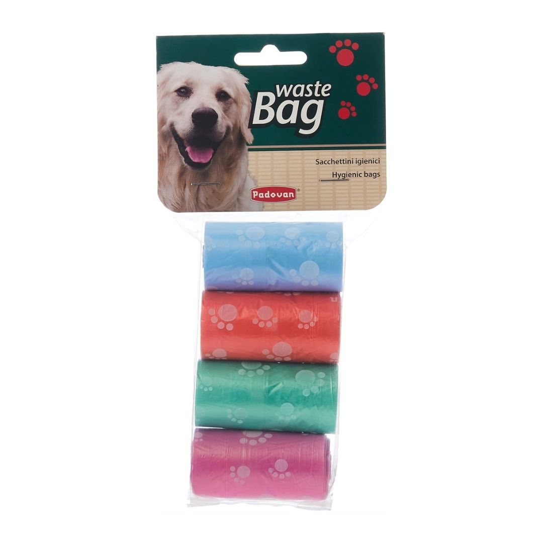 Padovan Waste Bags Mixed Colours Leak-Proof 4 Roll Set
