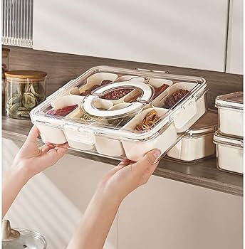 8 Compartment Spice Organizer Box - White