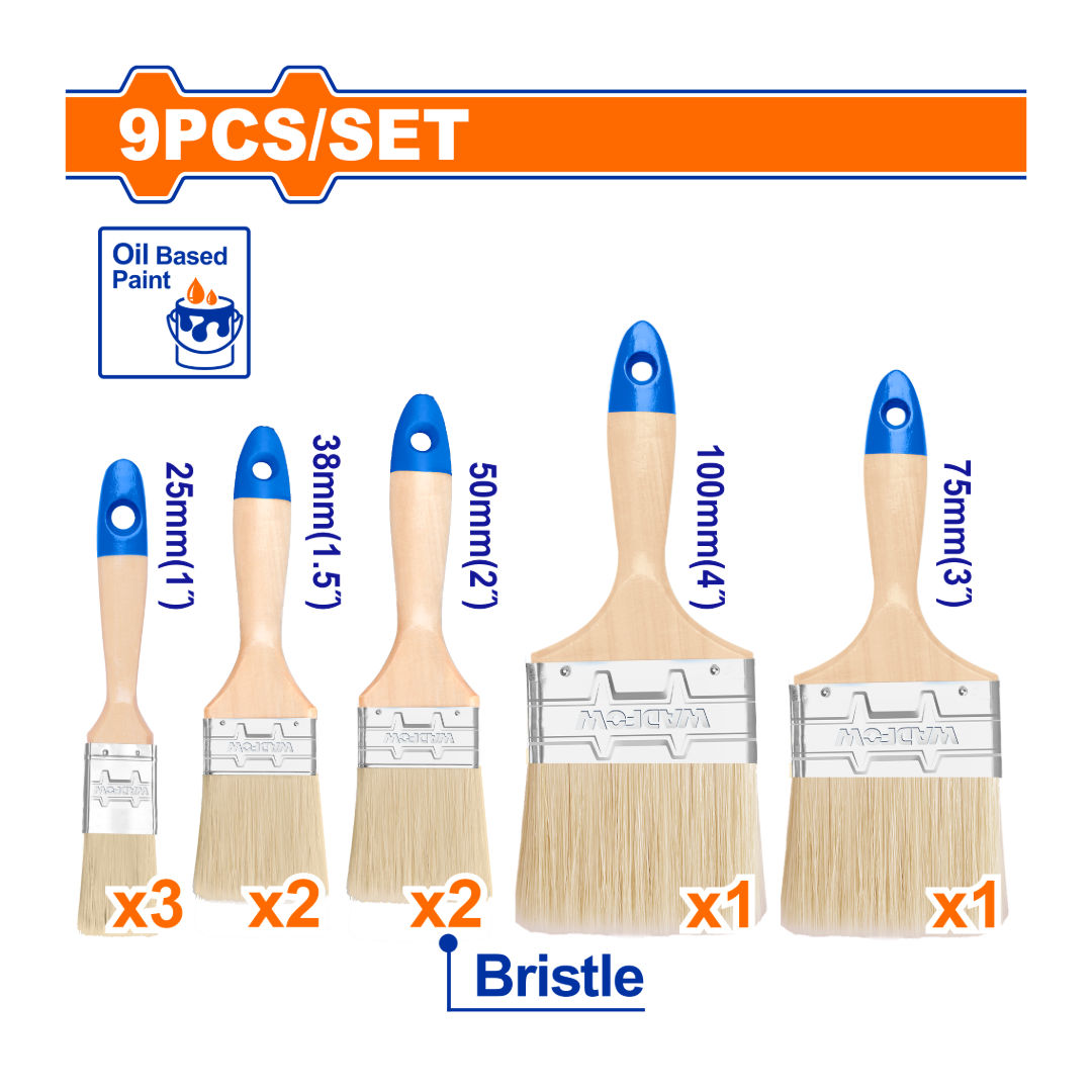 WADFOW 9-Pieces Paint Brush Set, Oil-Based
