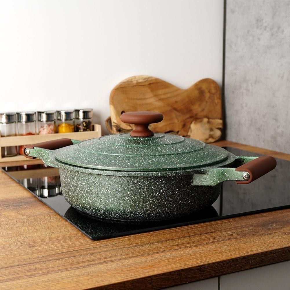 NAVA Ωmega Die Cast Aluminum Low Casserole with Lid, 26cm