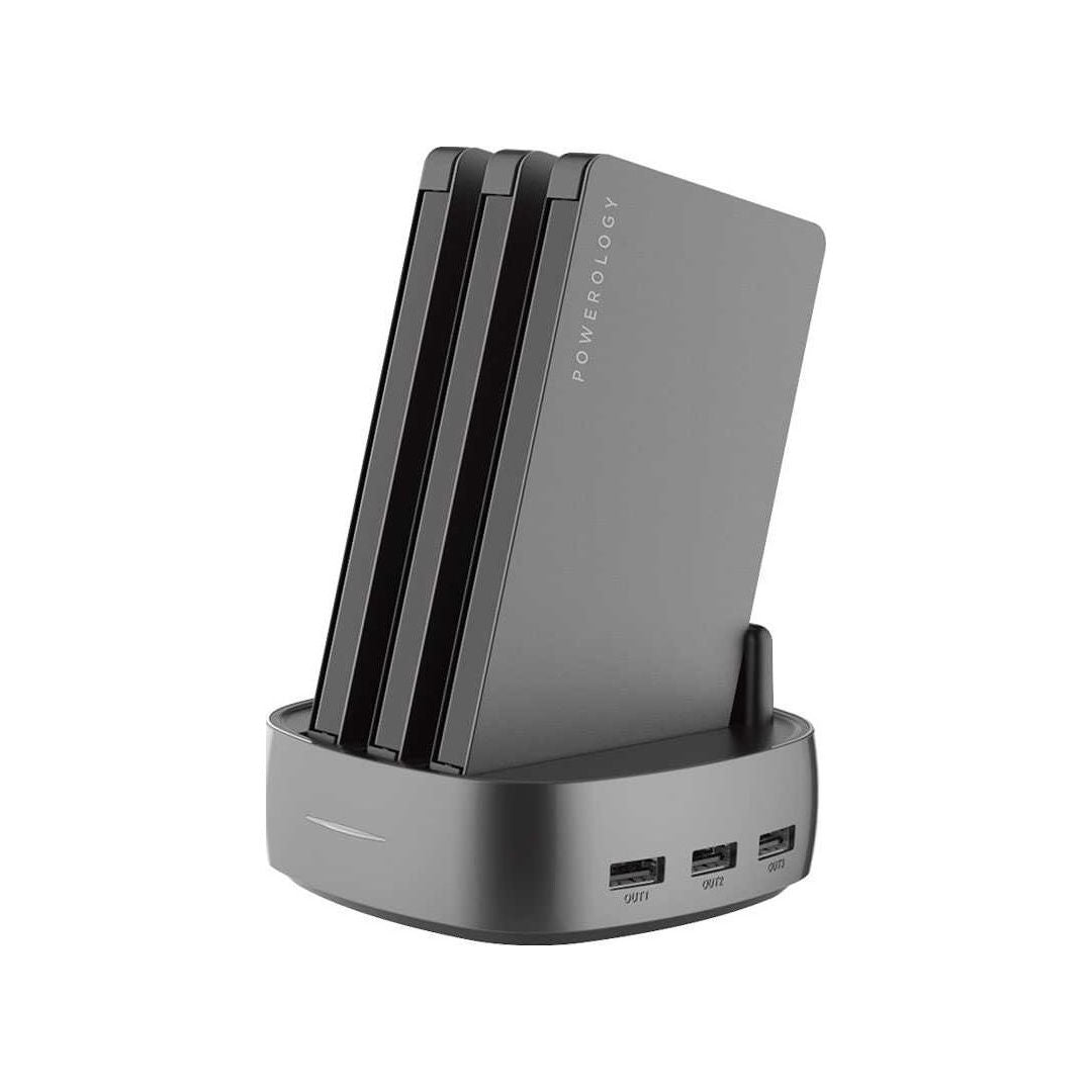 Powerology Portable Power Station 8000mAh 3-in-1 Charging Hub with 3 Batteries & 6 Ports