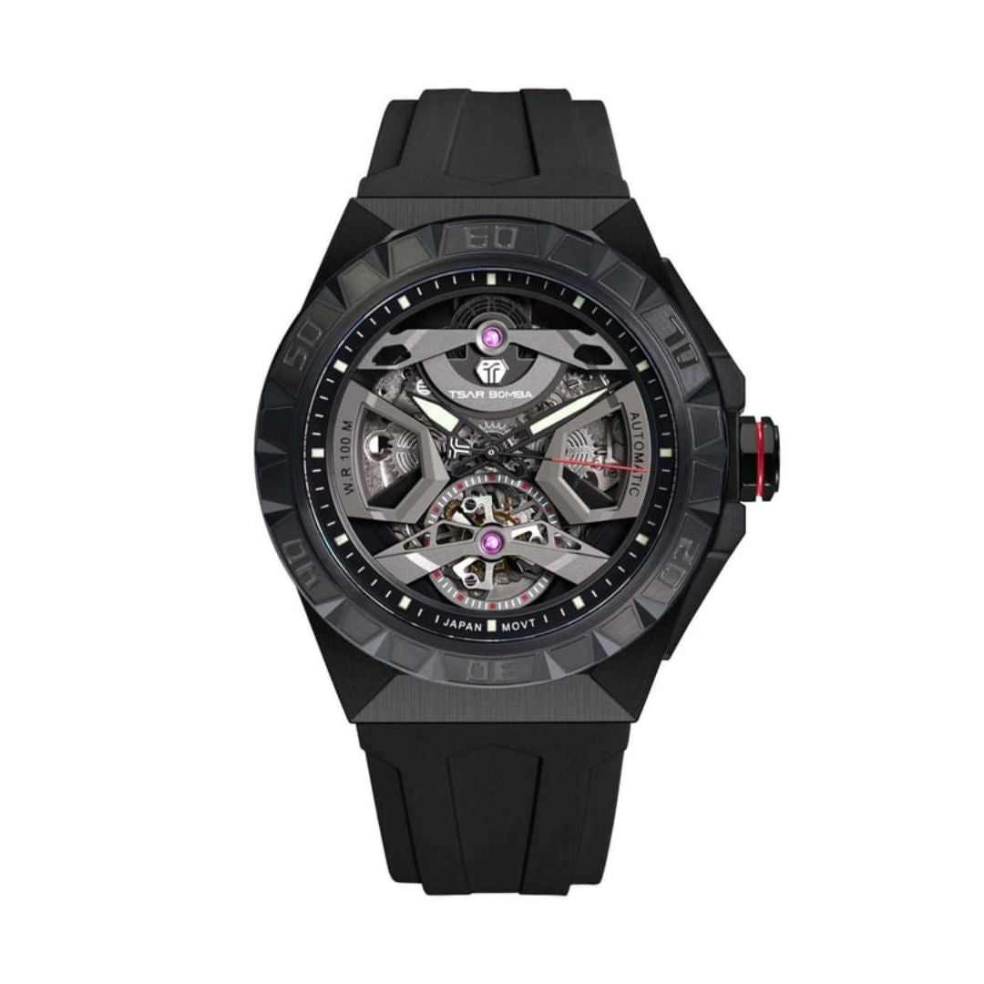 TSAR Bomba Men's Jewels Automatic FKM Rubber Strap Watch