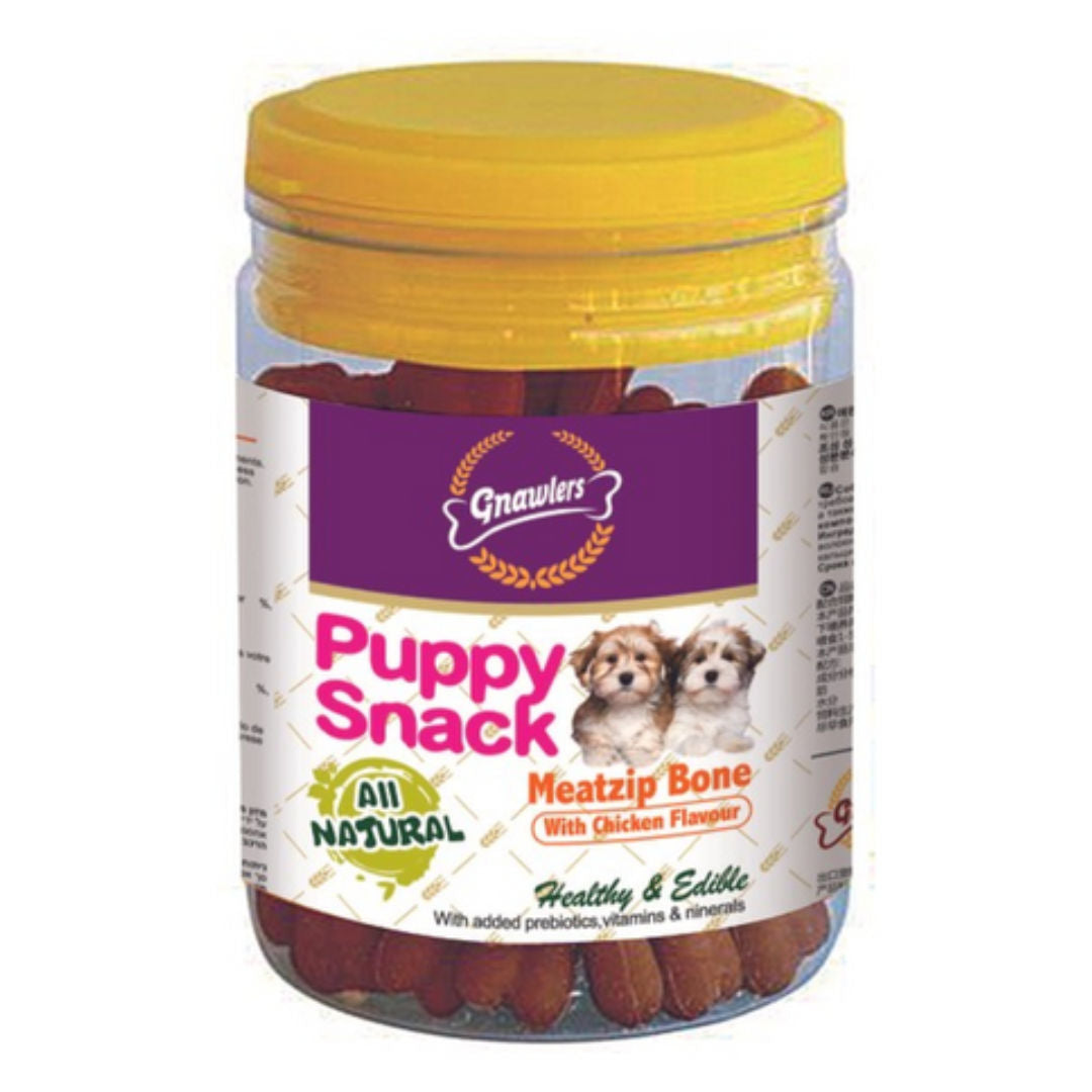 Gnawlers Meat Zip Bone Puppy Snack, Chicken, 180gm