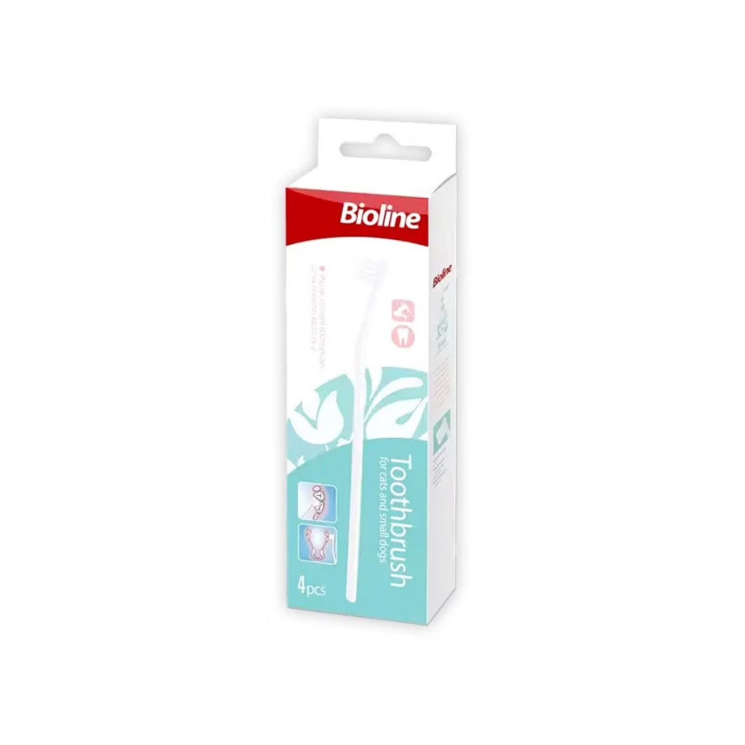Bioline Toothbrush Set For Cats & Puppies, Pack of 4