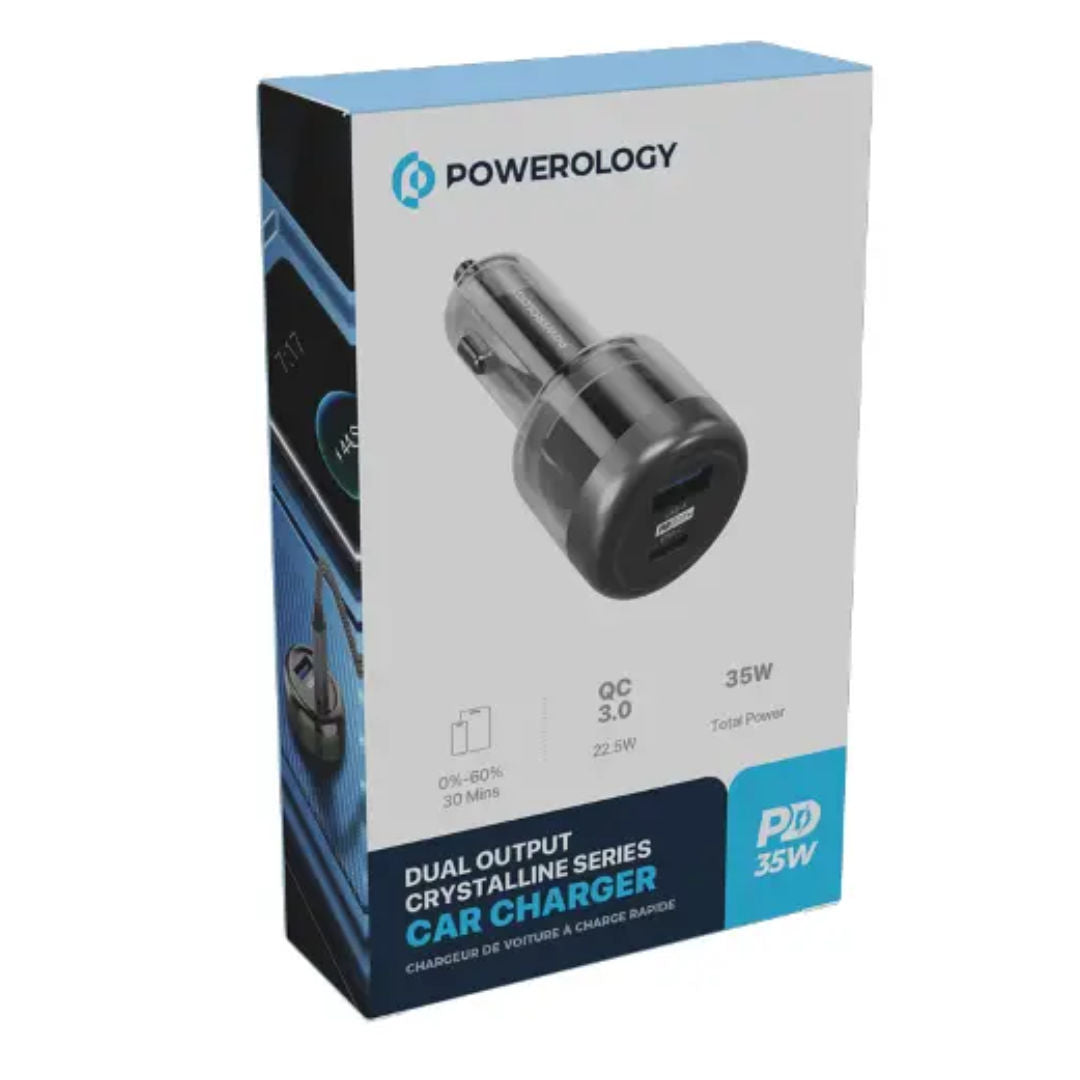 Powerology 35W Transparent Car Charger A+C Port version