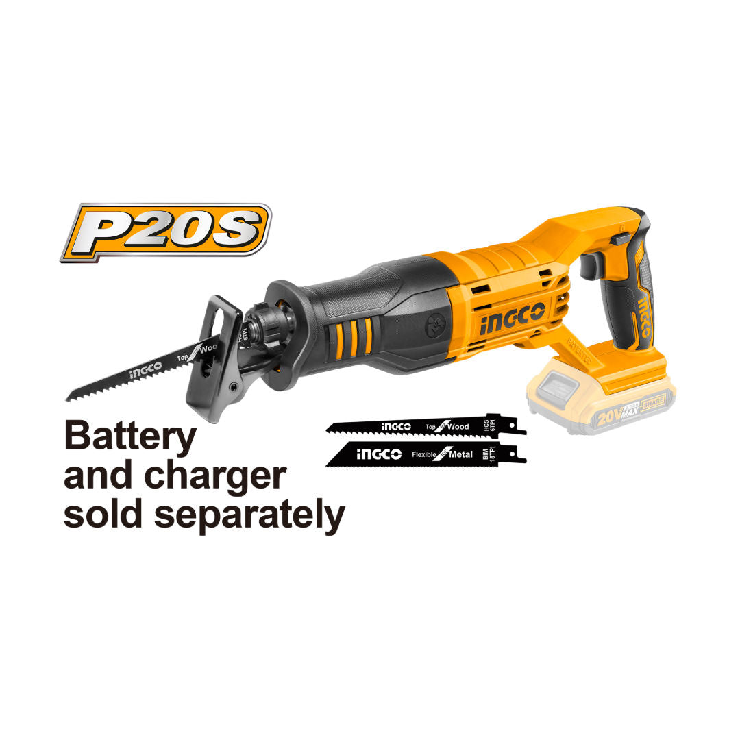 INGCO Cordless Reciprocating Saw, 20V