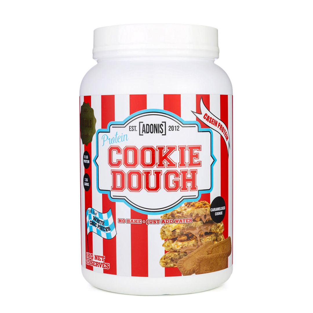 Adonis Protein Cookie Dough Premium Casein Protein Snack Low Carb, High Protein, Multiple Gourmet Flavors
