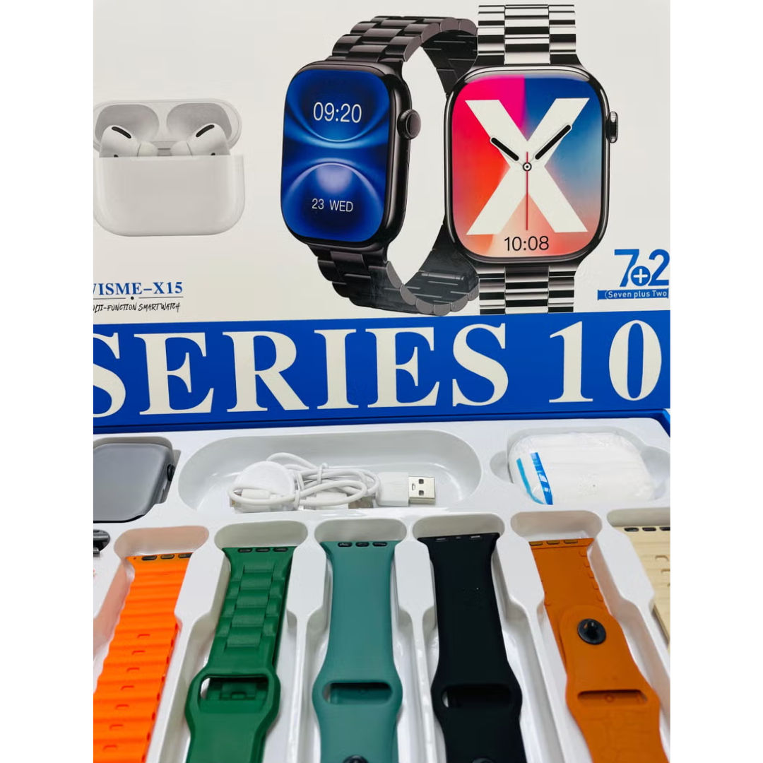 WISME X15 Smart Watch With 7 Bands and TWS Earpod