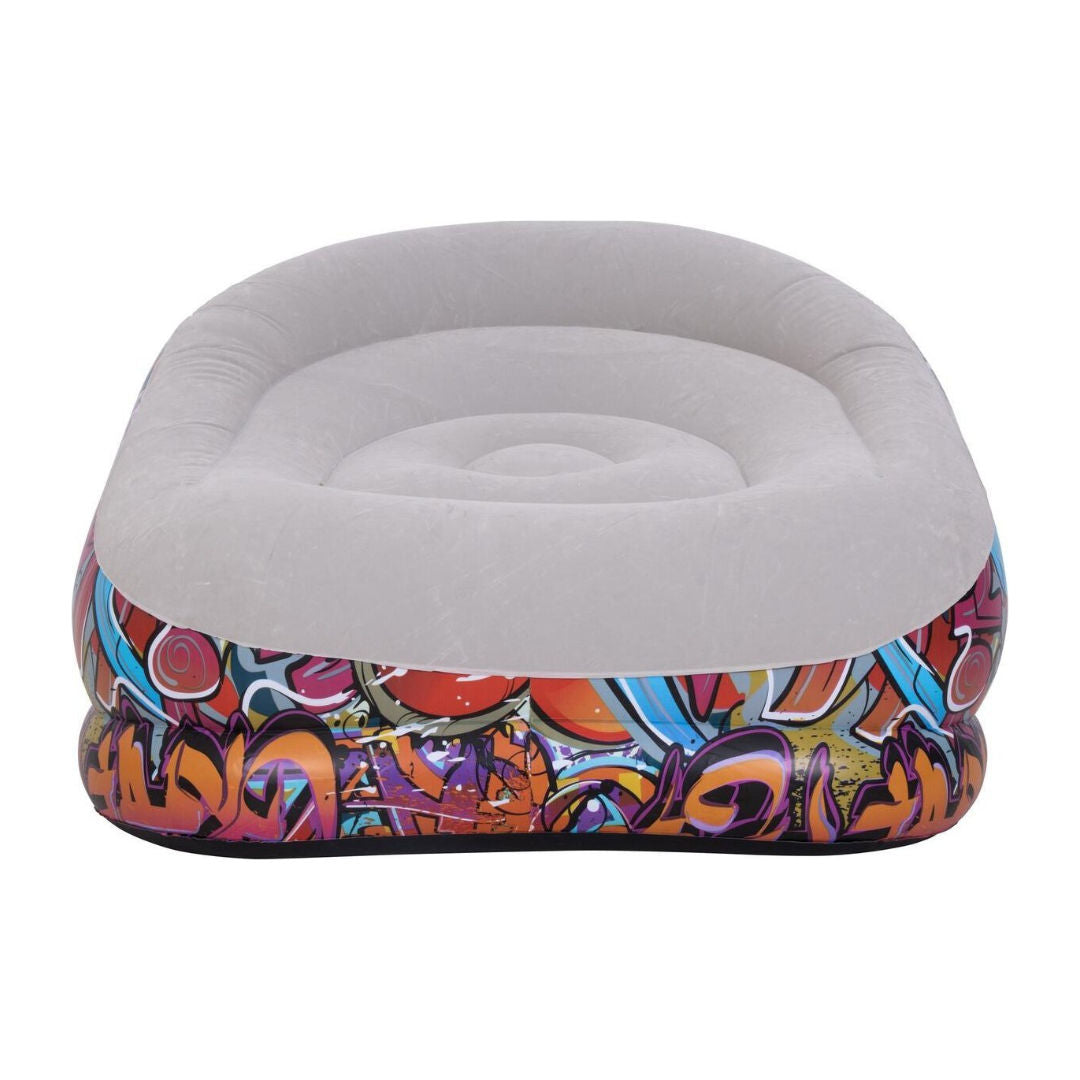 Jilong Avenli Armchair Flocked Lounge, Light Gray, 105x98x65cm