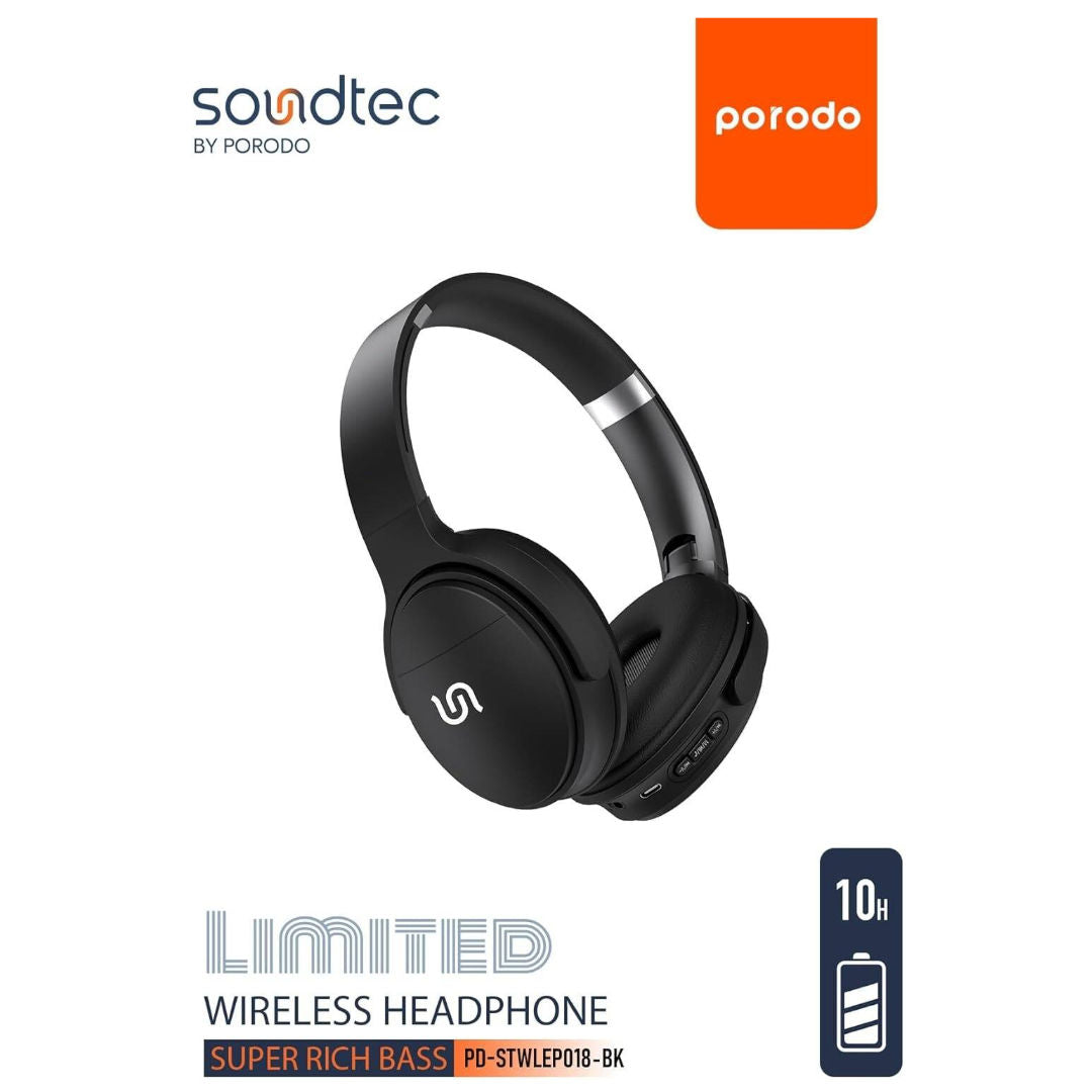 Porodo Soundtec Over-Ear Limited Wireless Headphone With Extra Bass