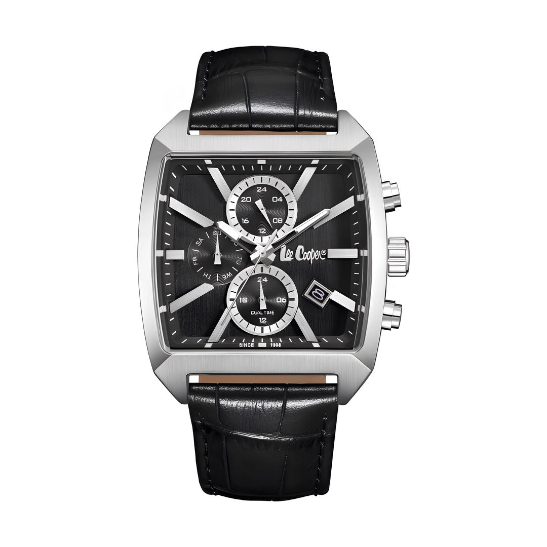 Lee Cooper Men's MultiFunction Black Dial Watch, LC08180.351