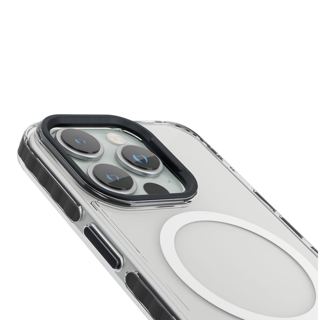 Levelo FlexiGuard MagSafe Transparent Case for iPhone 15 Pro, Black