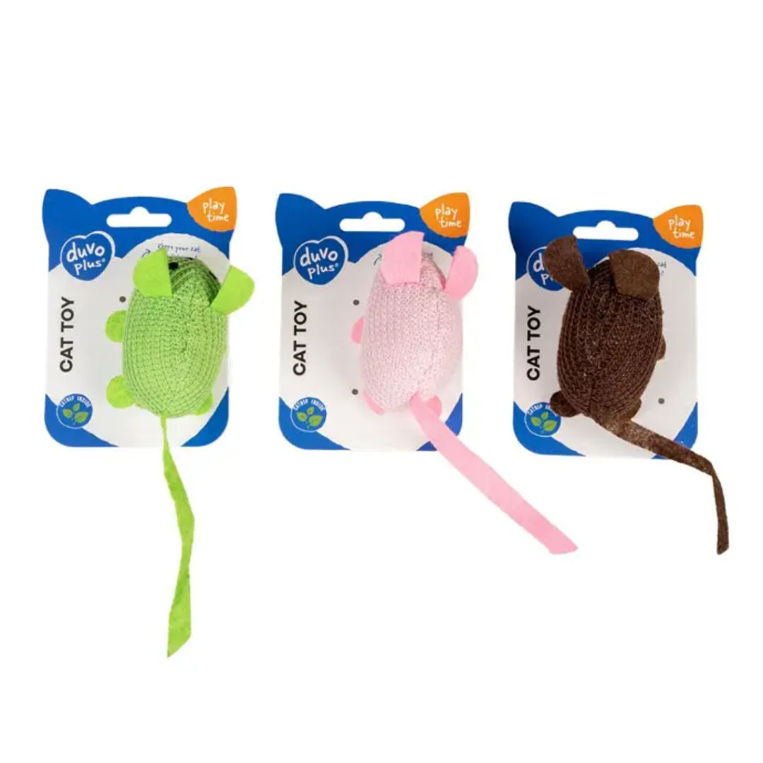 Duvo+ Assortment Of Mice Cat Toy, Mixed Colors, 9.5x4x6cm
