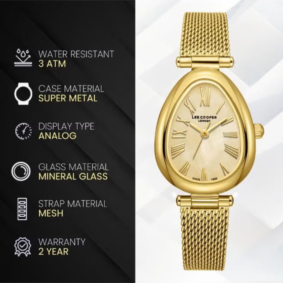 Lee Cooper Women's Mesh 3H Watch, LC08360 Series