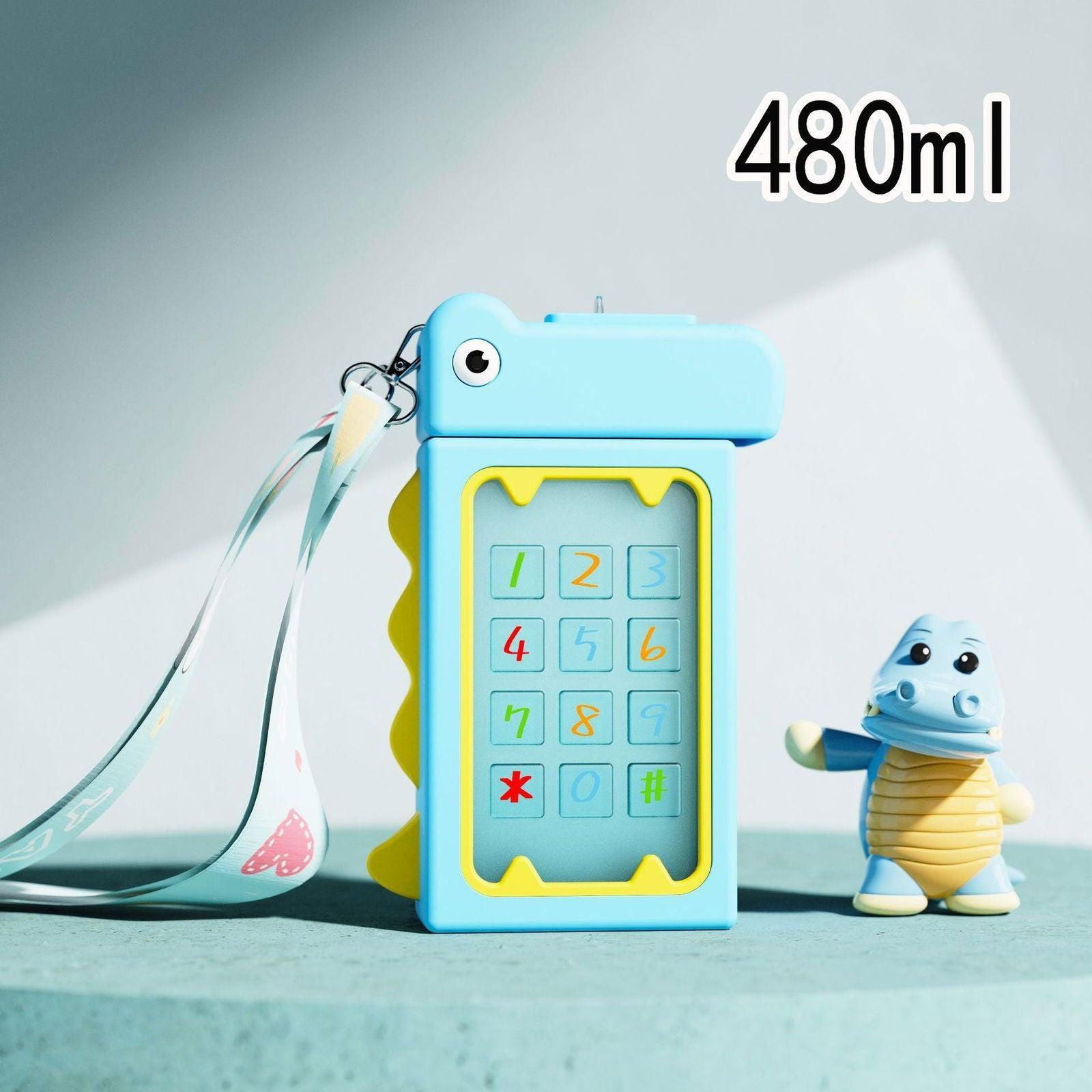 Twisoo Kids Water Bottle, Plastic Bottle With Telphone Design, Leakproof & Portable, 400ml