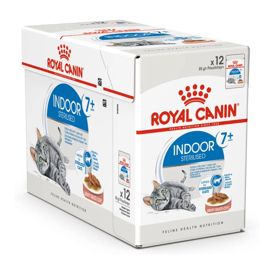 Royal Canin Feline Health Nutrition Indoor 7+ Wet Cat Food Pouches, 12x85gm
