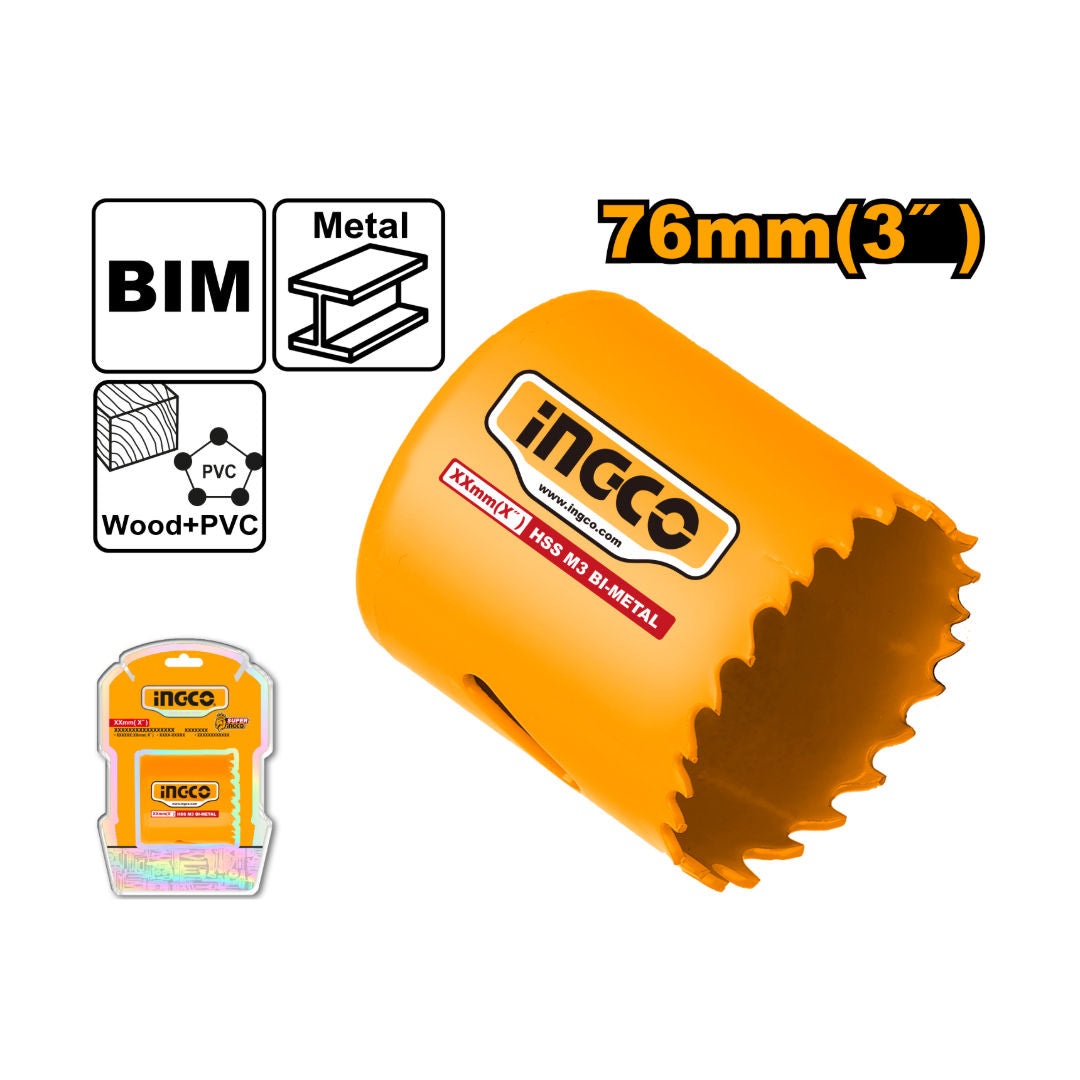 INGCO HSS Bi-Metal Hole Saw, 38mm Depth