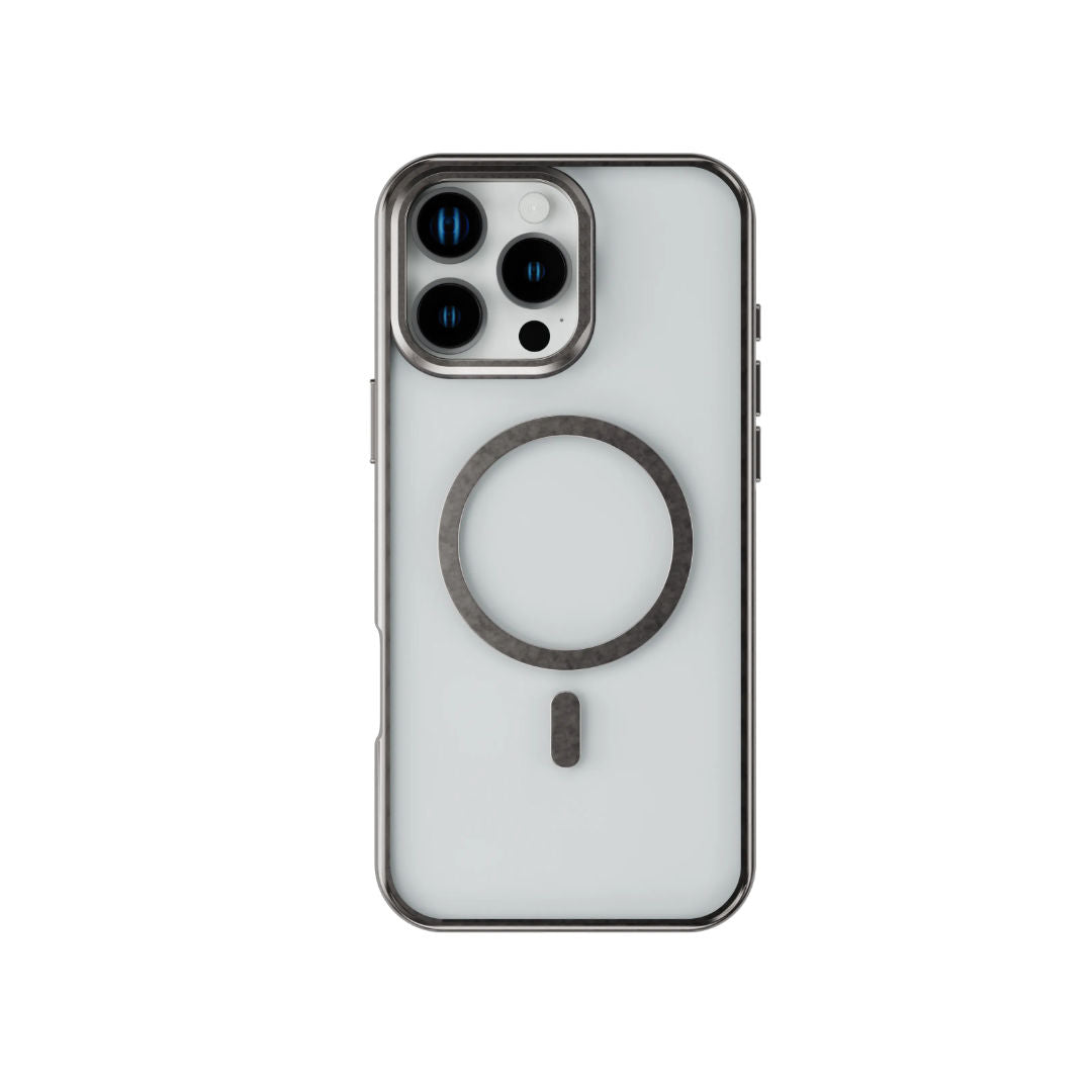 Levelo Elio PC Case with Camera Ring Stand for iPhone 16 Pro Max, Titanium
