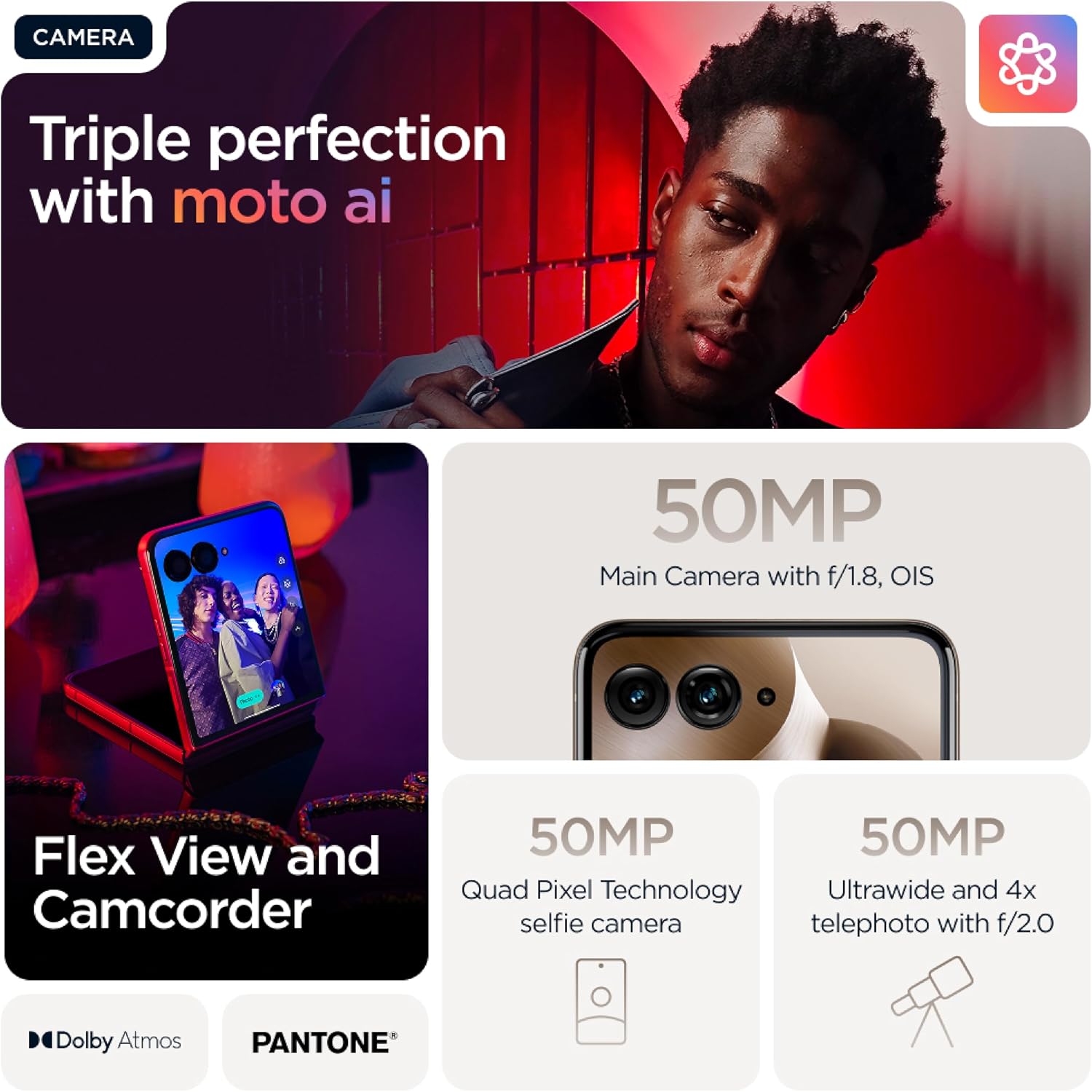 MOTOROLA Razr 60 Ultra 5G, 16+16GB RAM Boost, 512 GB ROM, Snapdragon 8 Elite, 7.0Inch+ 4.0" pOLED Display
