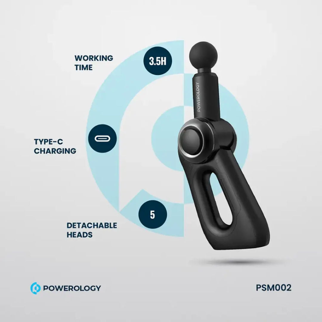 Powerology Full-Body Massage Gun, Black