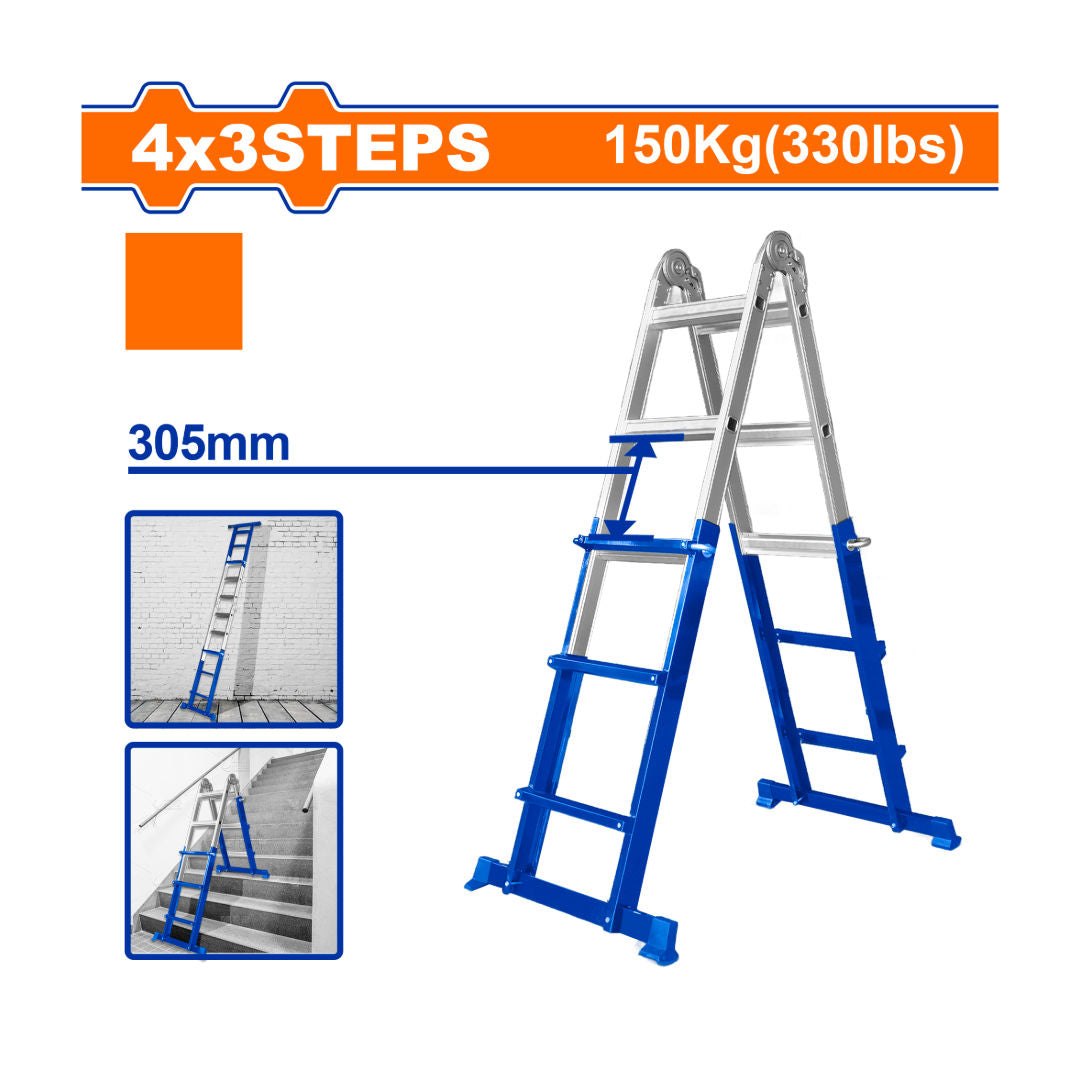 سلم WADFOW متعدد الأغراض، مصنوع من الفولاذ والألومنيوم