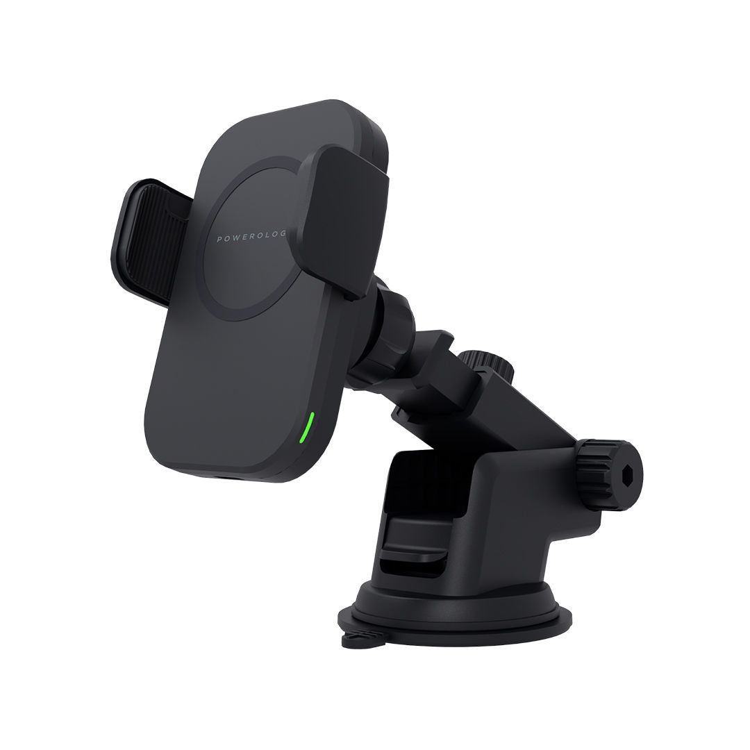 Powerology Fast Wireless Magsafe Mount Holder 15W, Strong Grip, Black