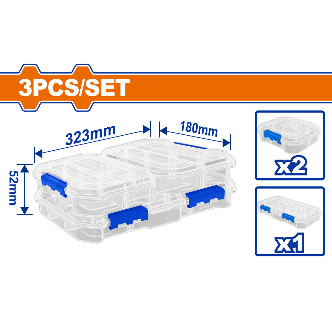 WADFOW 3 Pieces Transparent Organizers Set