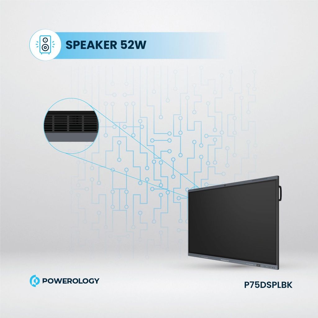 Powerology Dual Windows & Android Interactive Smartboard, 75", Black