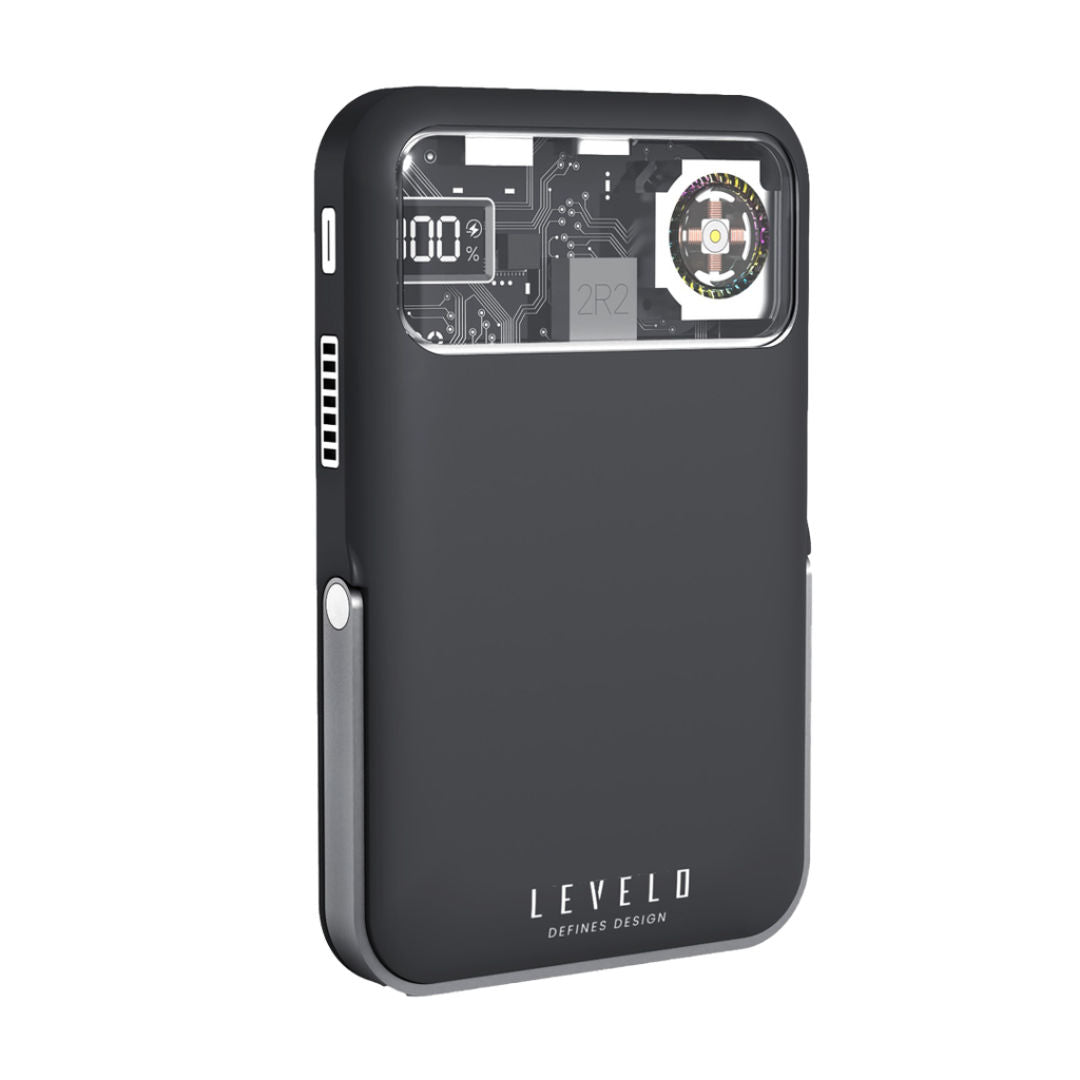 Levelo Osaka Portable 10000mAh Power Bank, Dark Grey
