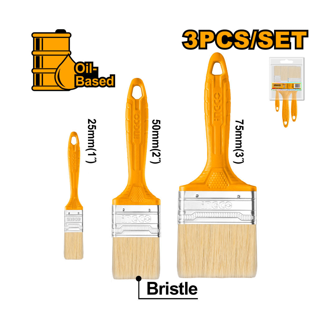 INGCO 3-Pieces Paint Brush Set Oil-Based