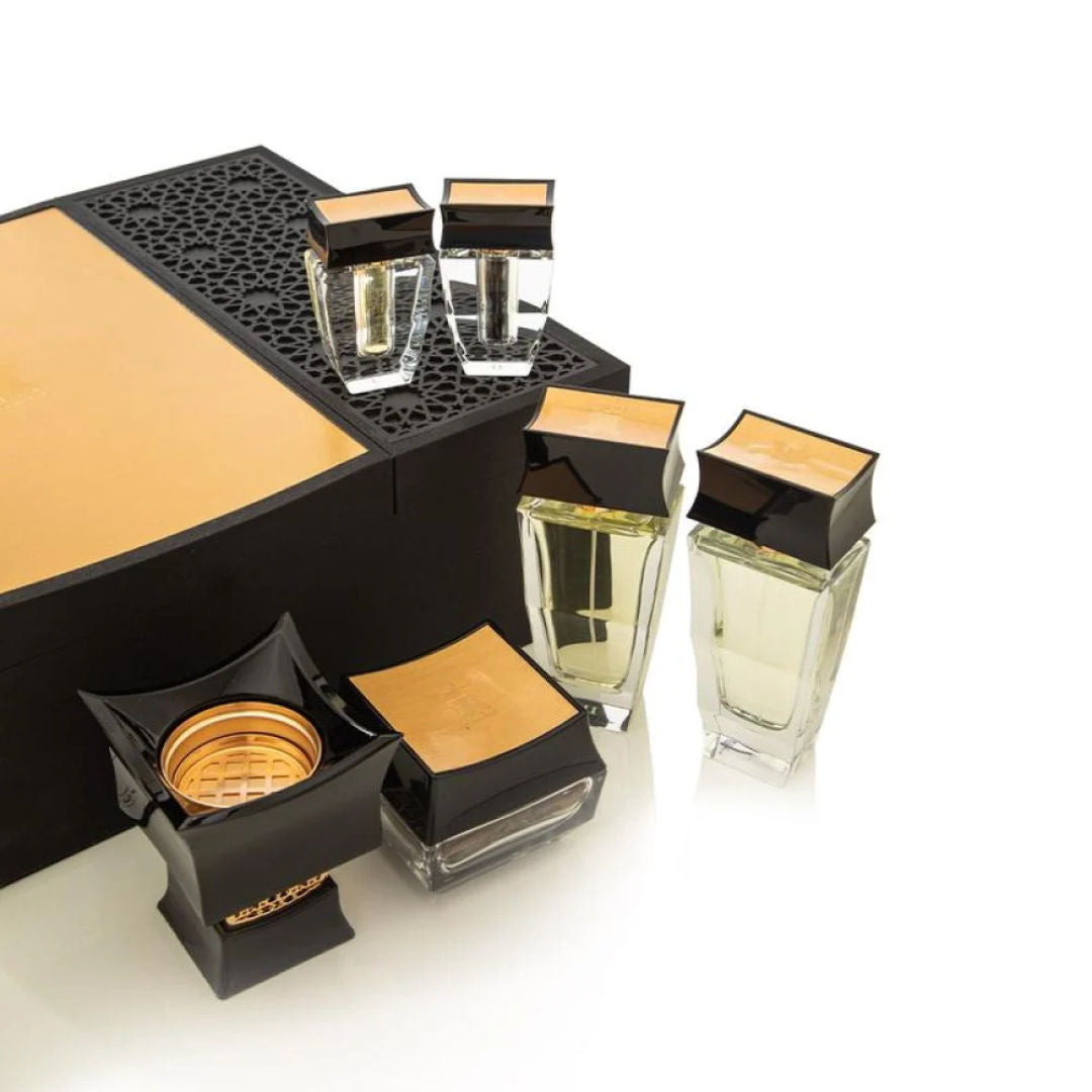 Arabian Oud Luxury Fragrance Gift Set - Perfume, Oils, Bakhour & Incense Burner