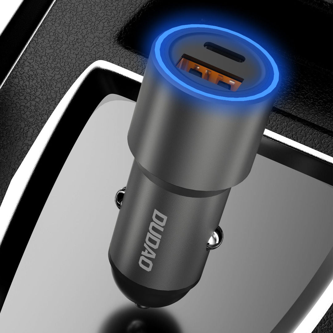 DUDAO R4PQ-S Dual Port Car Charger, PD20W, Black