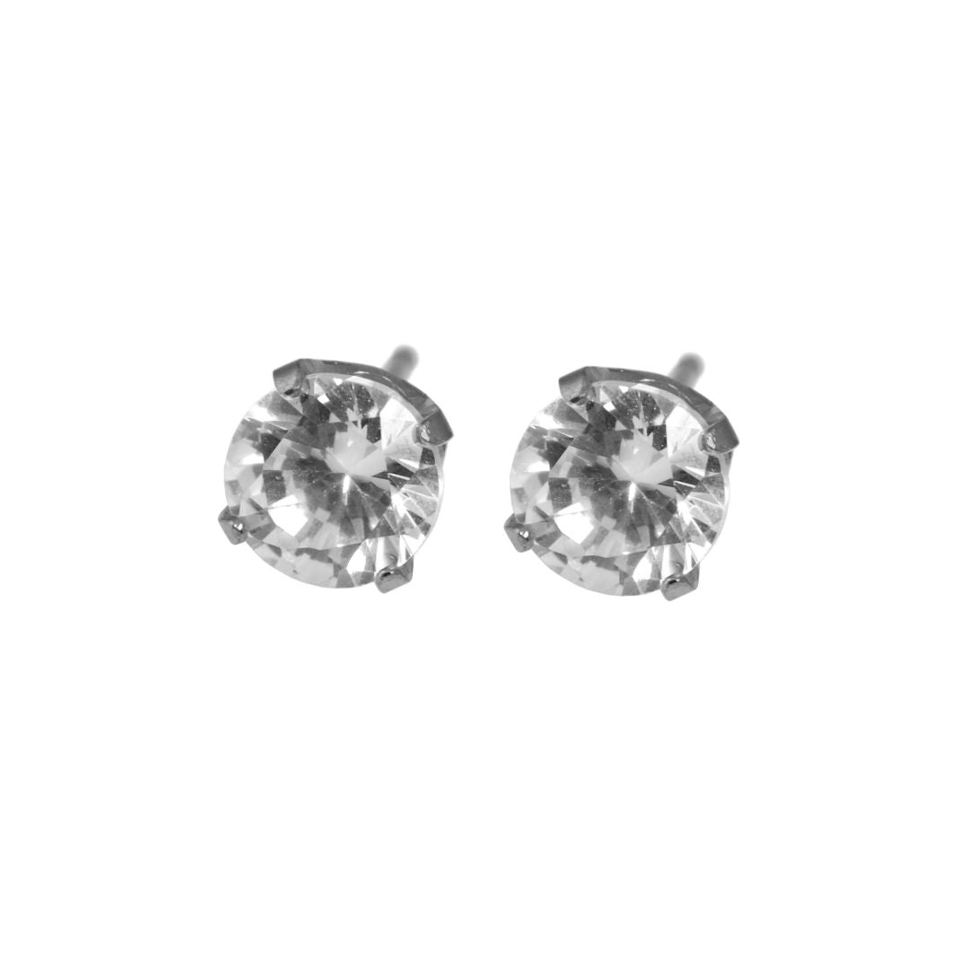 CAFLON ENGLAND Fashion Sense White Stainless, White Cubic Zirconia Earring