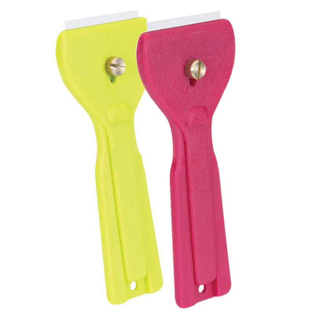 Metaltex Window Scraper Razor, Stainless Steel Blade, Ergonomic Handle, Assorted Colors