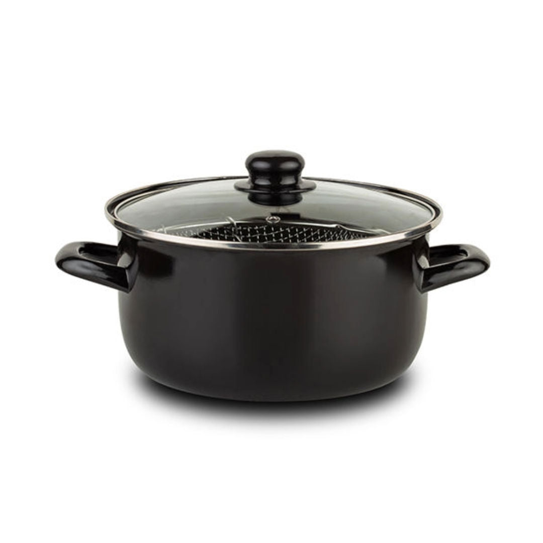 Nava Casserole With Stainless Steel Basket For French Fries And Enamel Coating, 24cm
