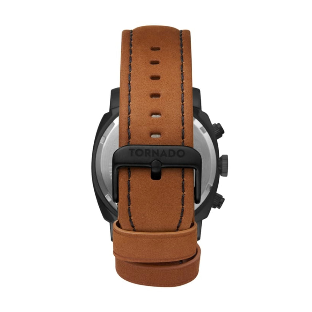 TORNADO Lumina Chronosphere Men's Chronograph Brown Leather Strap Watch