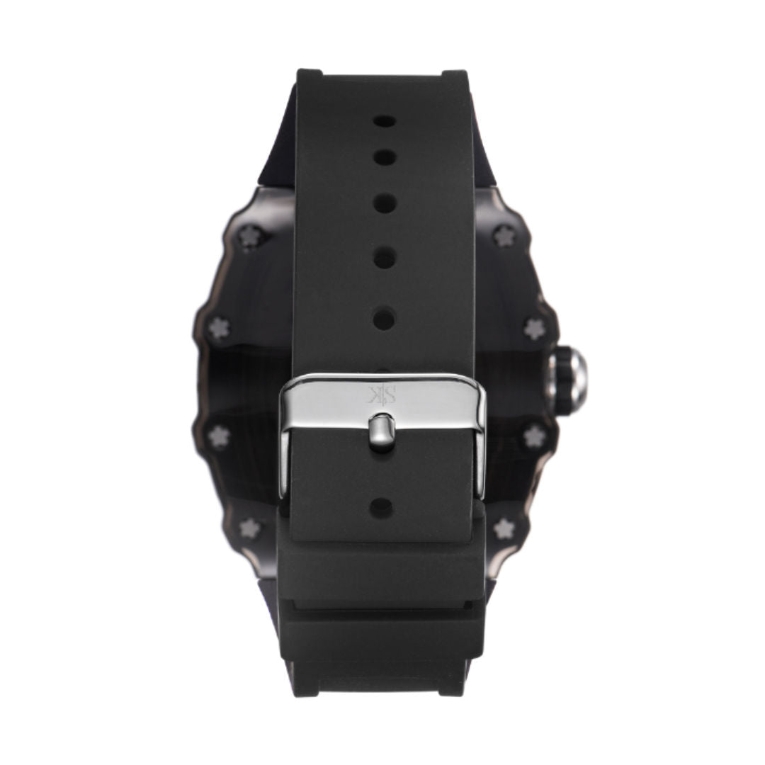 Kenneth Scott Men’s Casual Analog Watch with Black Silicone Strap, K25009-BSBB