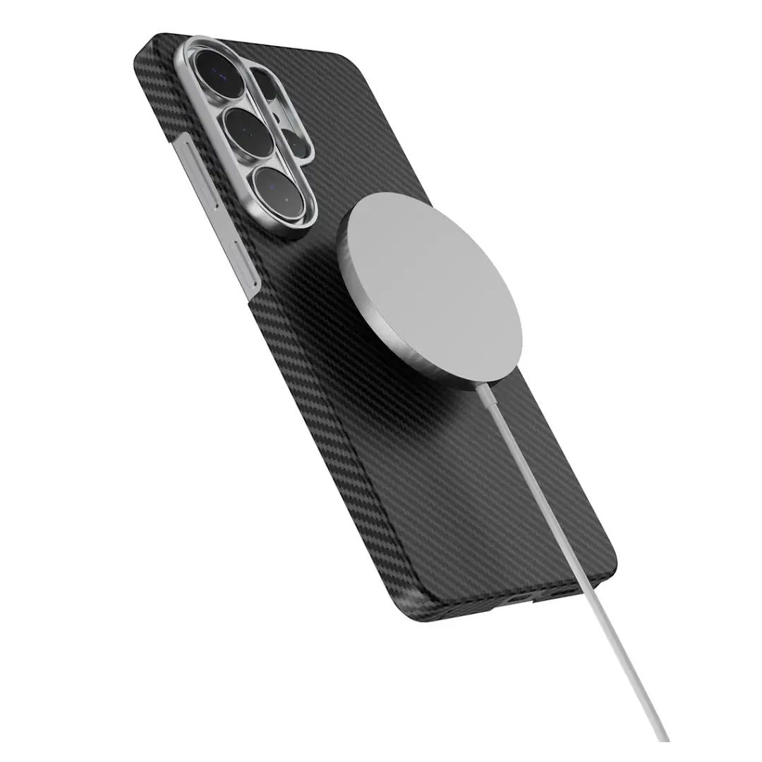 Levelo Sergei 1500D Aramid Fiber Case For Samsung S26 Ultra, Black