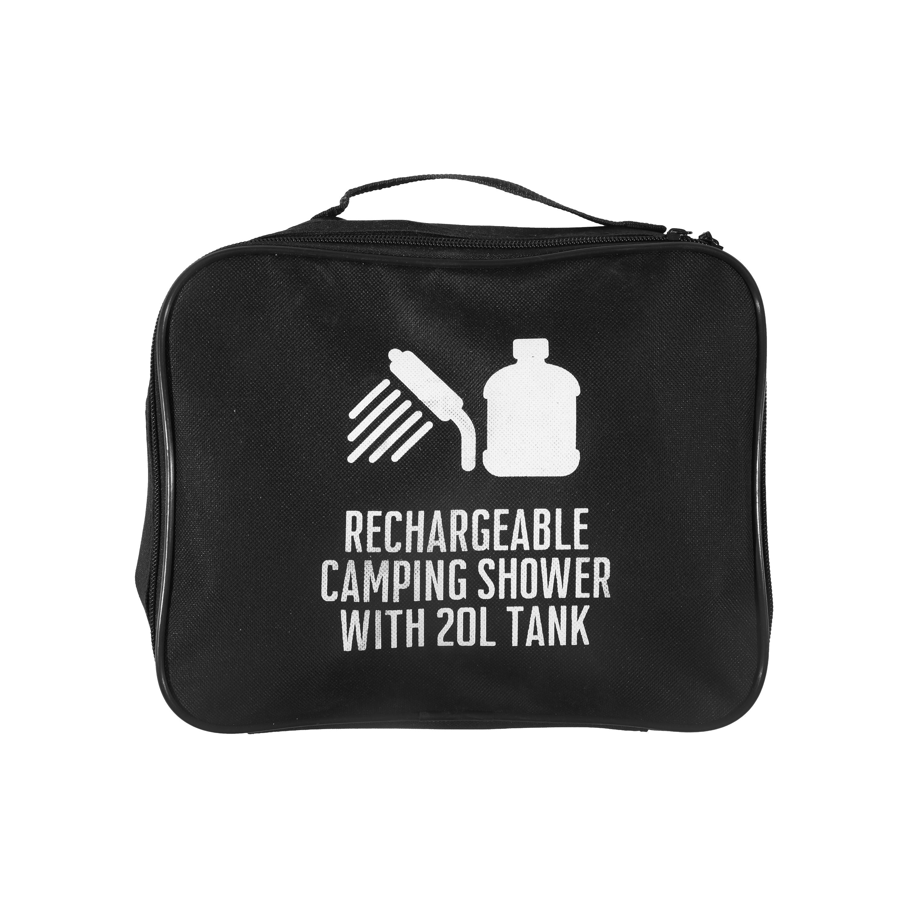 20L Rechargeable Portable Solar Camping Shower Kit with Storage Bag