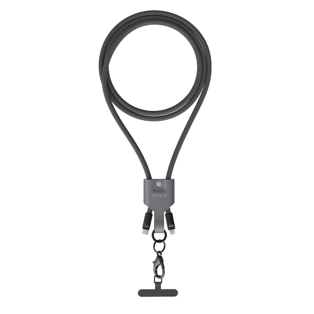 Levelo Tugo Type C To Lightning 30W 1m, Type Braided Lanyard Cable, Gray