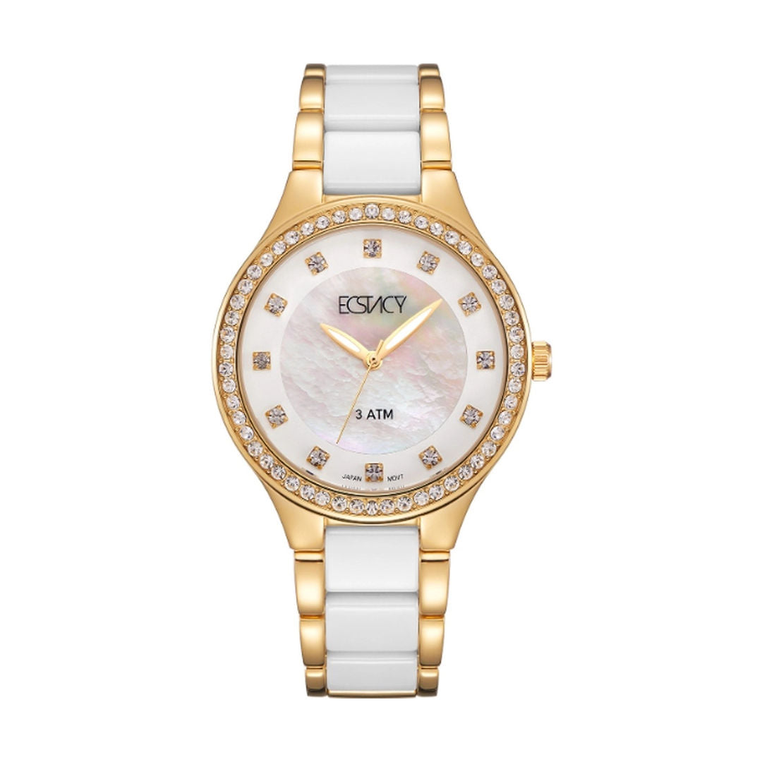 Ecstacy Women's Analog White Dial Watch, E9511 Series