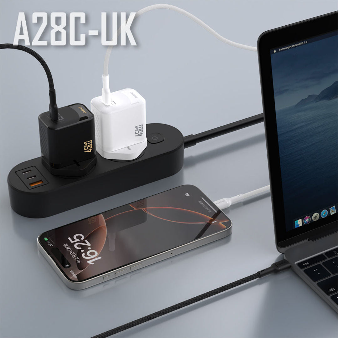 DUDAO A28UK USB-C GaN Charger PD45W With USB-C Cable