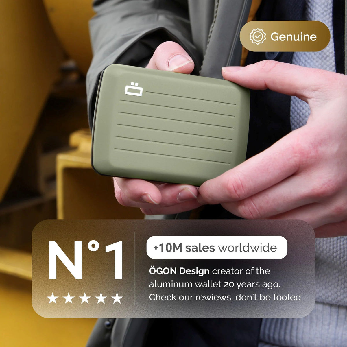 Ogon Oslo Aluminum Wallet Small Case Card Holder V2, Cactus Green