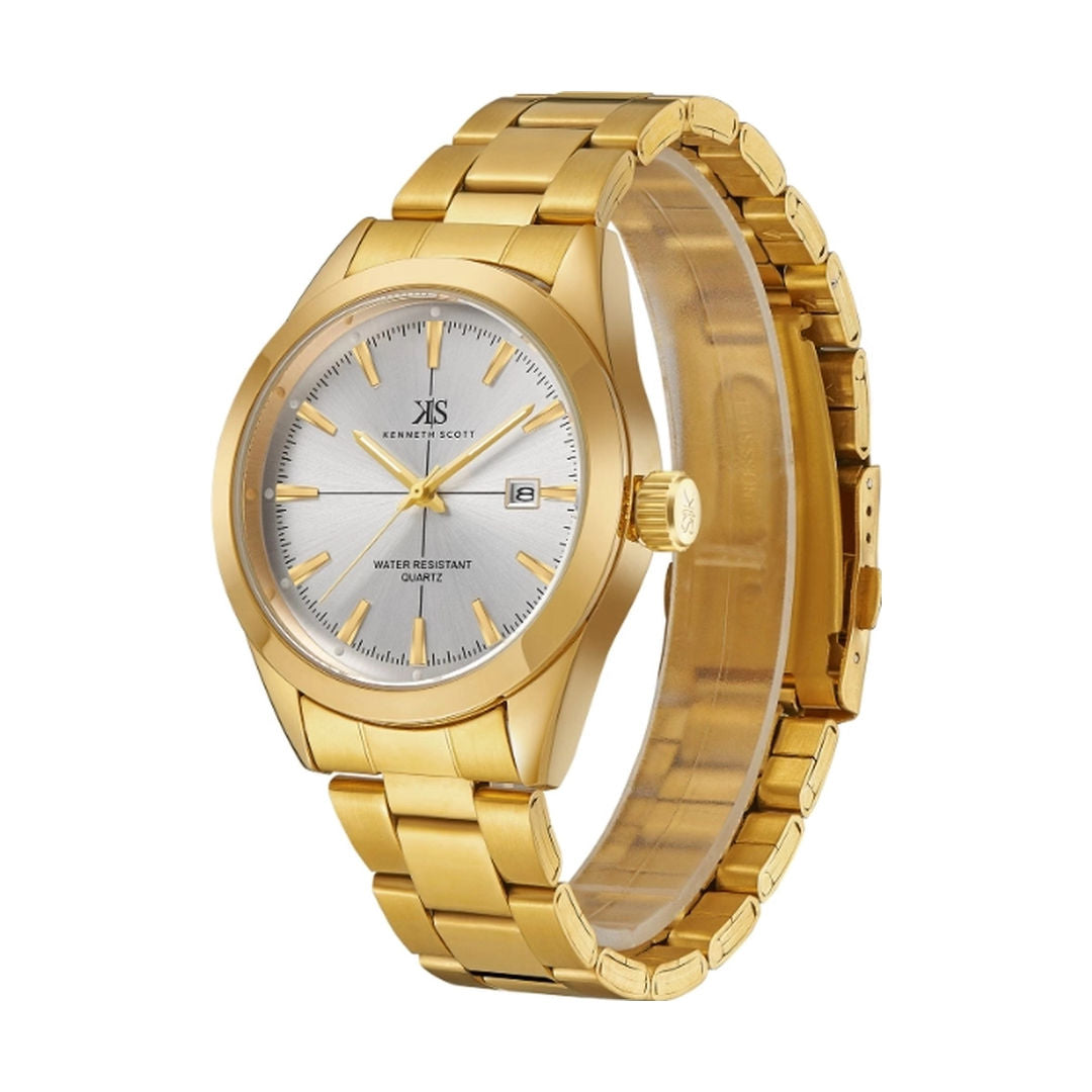 KENNETH SCOTT Men's White Dial Analog Watch, K23025-GBGW Series