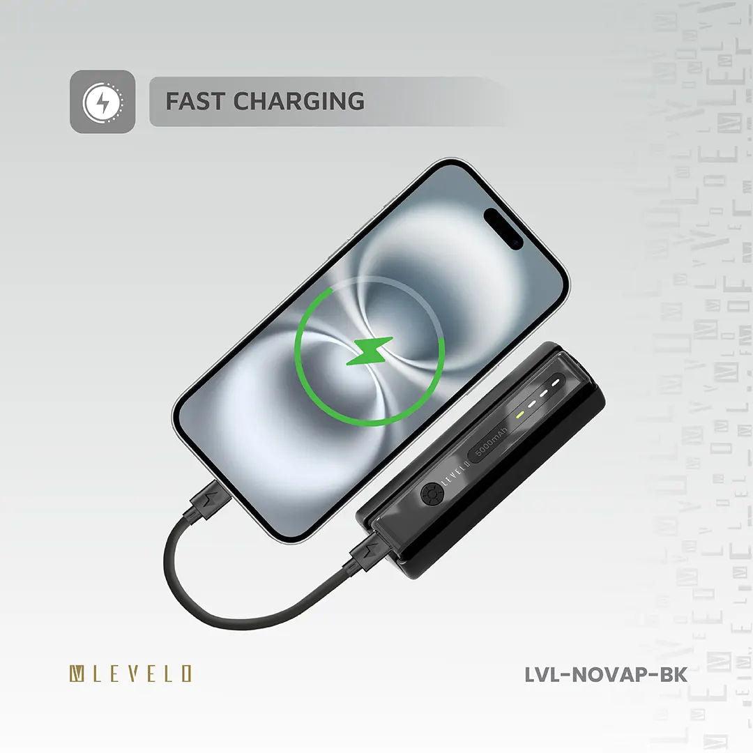 Levelo Nova Pro 5000mAh Power Bank with Flashlight, Fast Charging