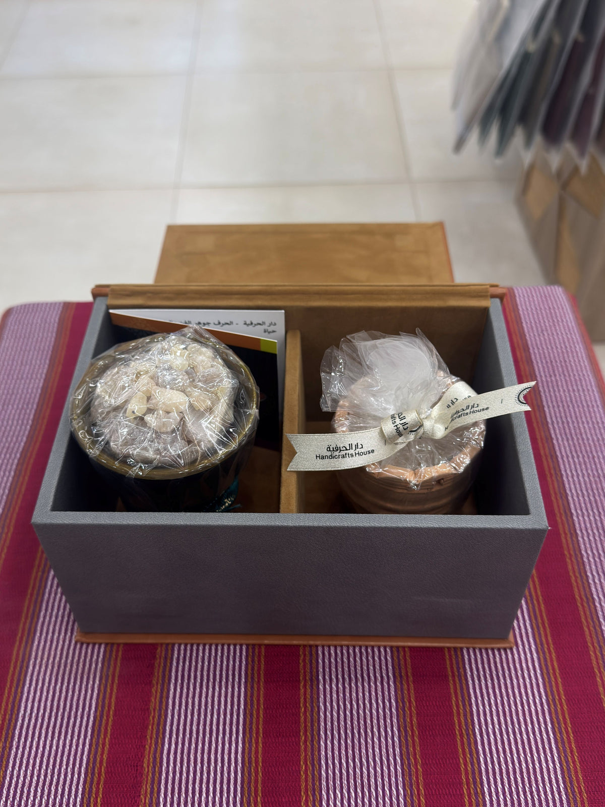 Frankincense Burner with Frankincense & Candle in Palm Box