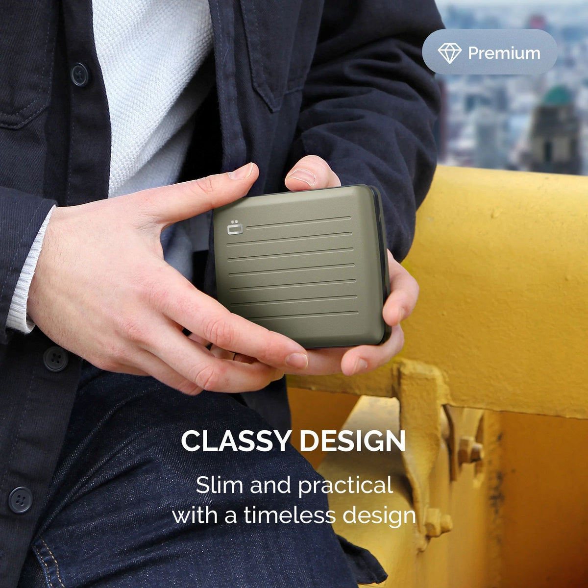 Ogon Aluminum Wallet Large Case V2, Cactus Green